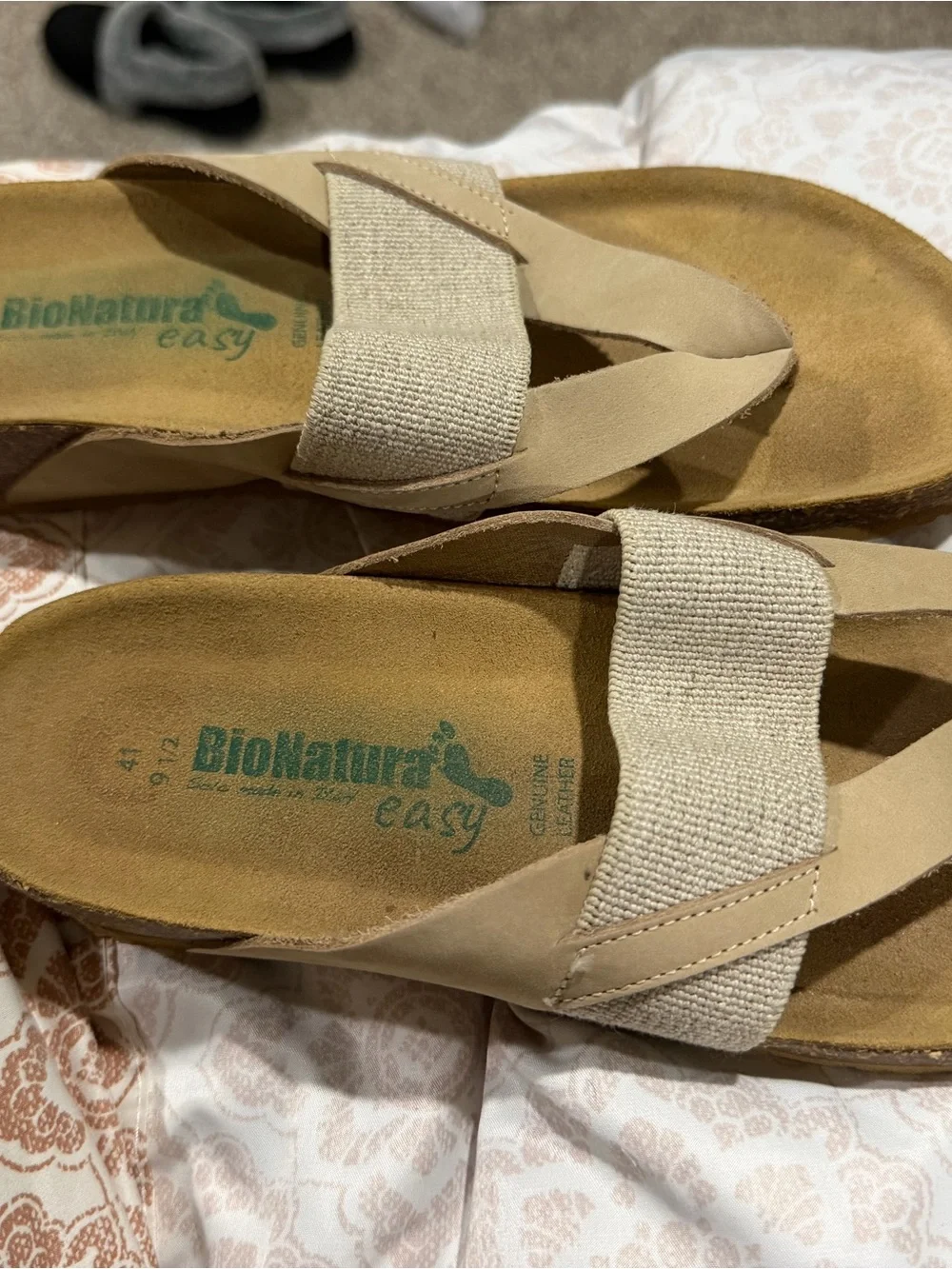 BioNatural Easy Women's Beige Slingback Sandals